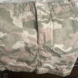 Seven7 Green Camouflage Mini Skirt